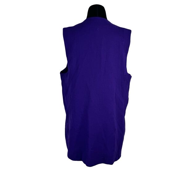 Vintage 90s Purple Longline Vest Tailored Minimalist S/M Chic Power - Picture 4 of 13